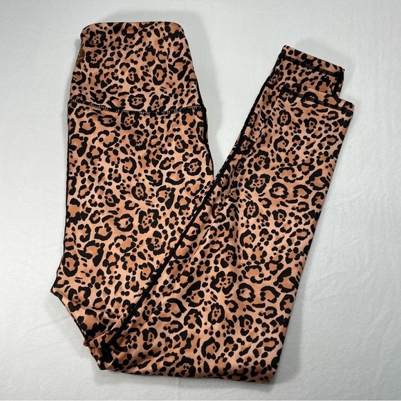 Citta Pants - Citta X Kayla Wang Leopard Print Midi/Cropped Length Athletic Leggings Women's M